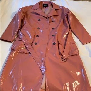 Pink Double Breasted Rain Coat